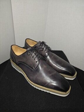 Carrucci- GREY Burnished Lace-up Leather Derby KS515-26